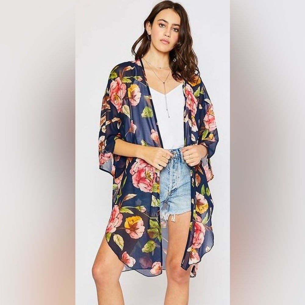 Floral Kimono Cover-Up